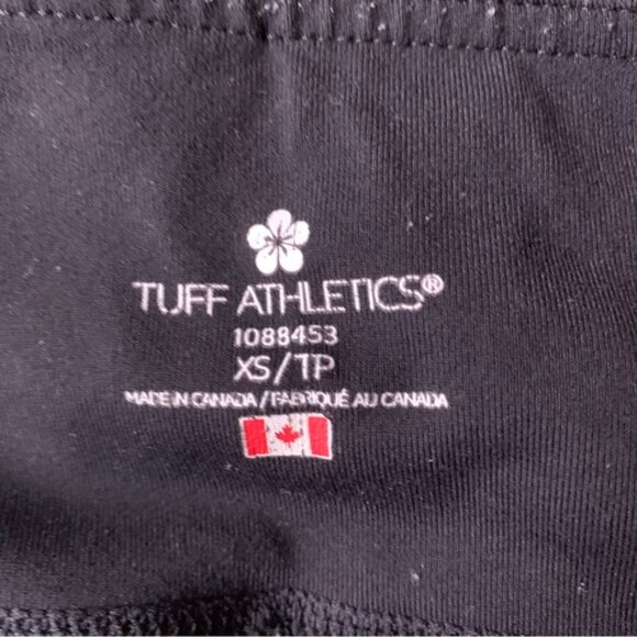 Tuff Athletics Black Crop Capri Workout Gym Leggings - Picture 3 of 3